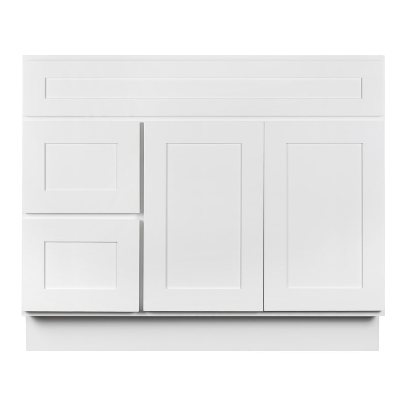 Base de meuble-lavabo blanc Koville VSD4221L, H 34,5 po x l 42 po x P 22 po