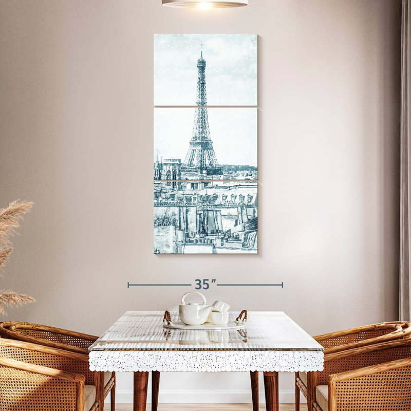 Retro Eiffel Tower, 62" H x 30" W