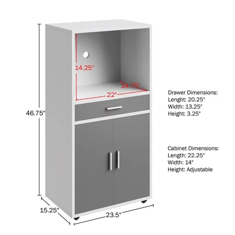 Support à micro-ondes avec tiroir et armoire de rangement Lavish Home