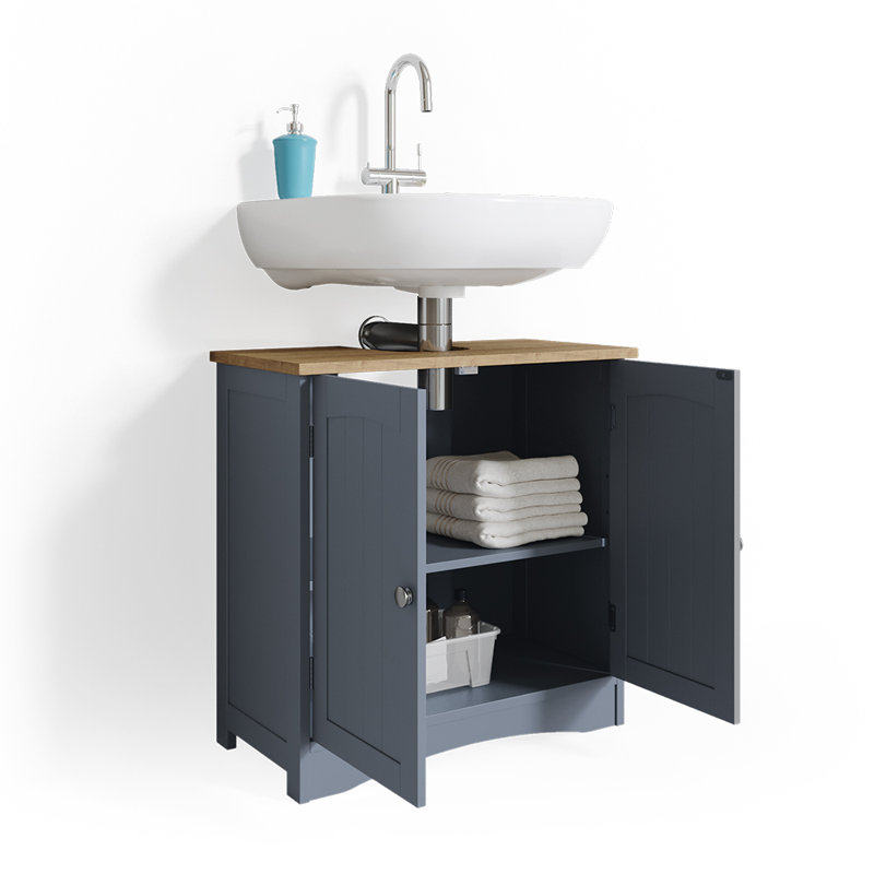 Mccollough 60cm Single Bathroom Vanity Base Only in Grey/Beige