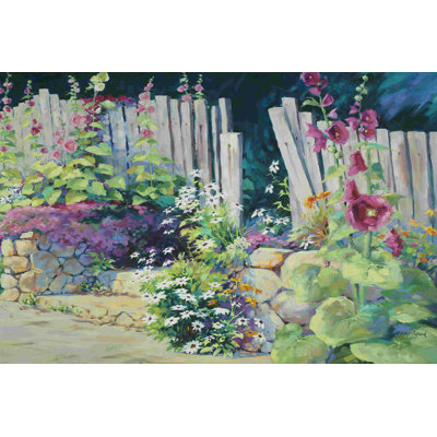 Jardin de roses trémières