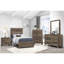 Lit simple en bois brun rustique - Tête de lit et meubles de chambre à coucher avec tête de lit-855209069-855209056