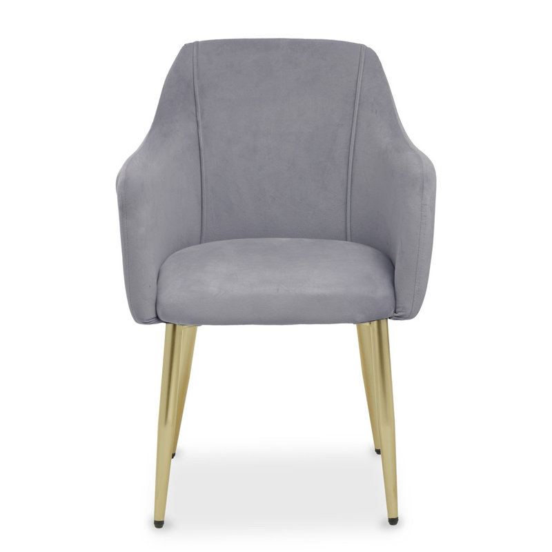 Moraine 47cm H Polyester Blend Upholstered Parsons Chair, Grey