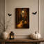 Art mural sur toile Halloween au clair de lune avec lanterne sur souche-138684776