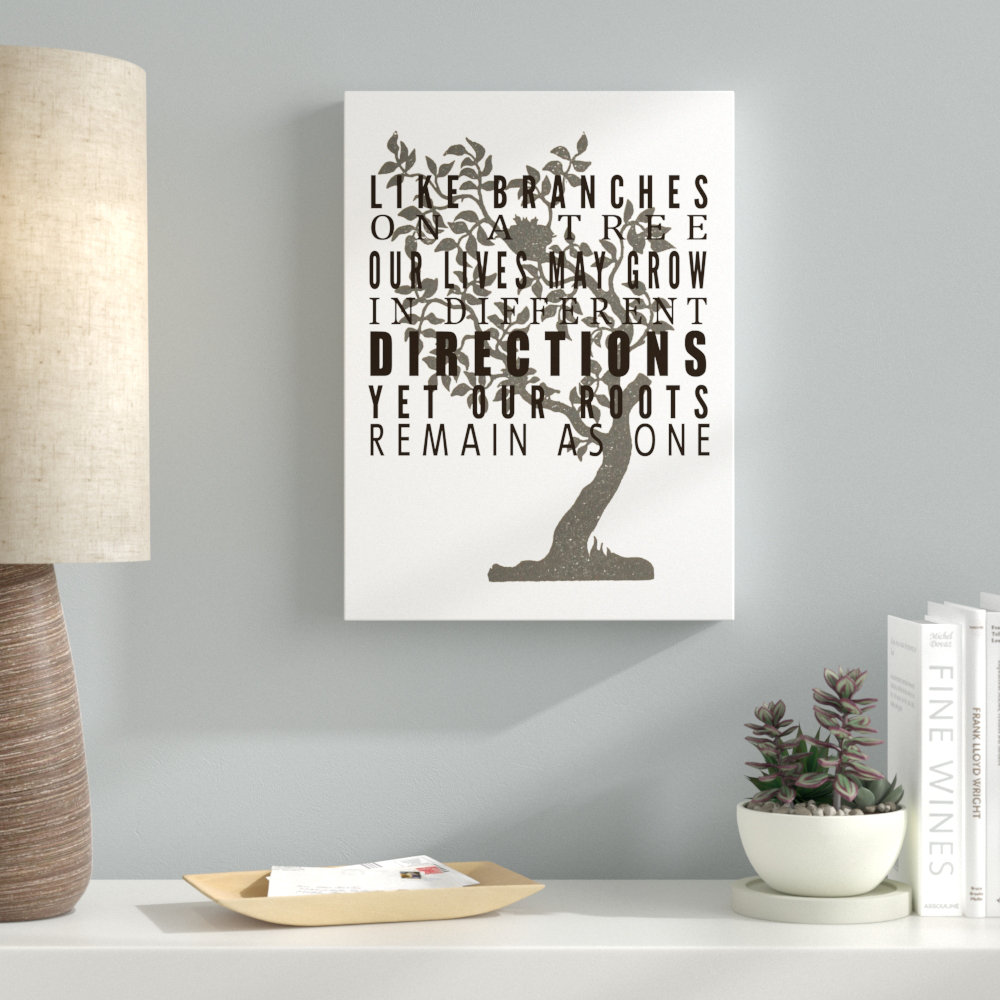 Ebern Designs 'Family Tree Branches' Textual Art on Wrapped Canvas ...