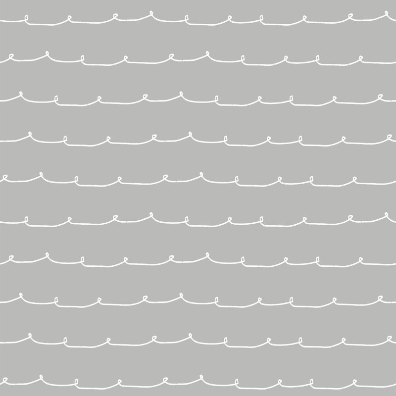 Papier peint à rayures grises Wiggle Line, Gris