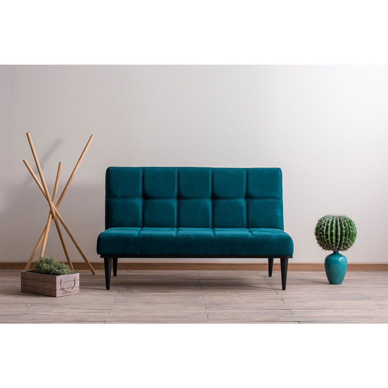 Canapé-lit rembourré 57,5 po, 100% polyester vert pétrole
