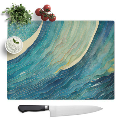 Abstract Ocean Vol.3  Glass Chopping Board