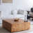 Solid wood tree burl square end table