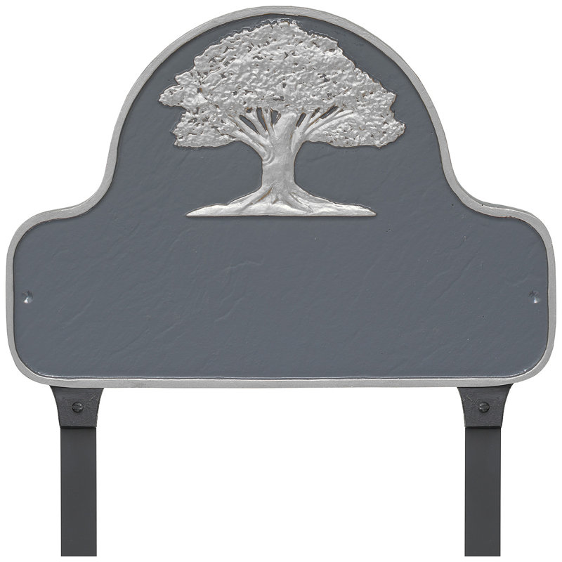 1-Line Lawn Address Sign, Grey/silver, Yes