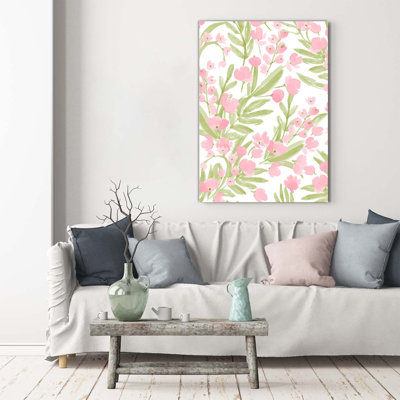 Pink Flowers - Wrapped Canvas Print