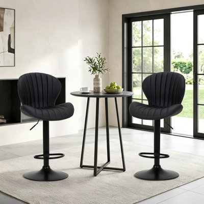Tabouret de bar pivotant à hauteur réglable avec structure en métal