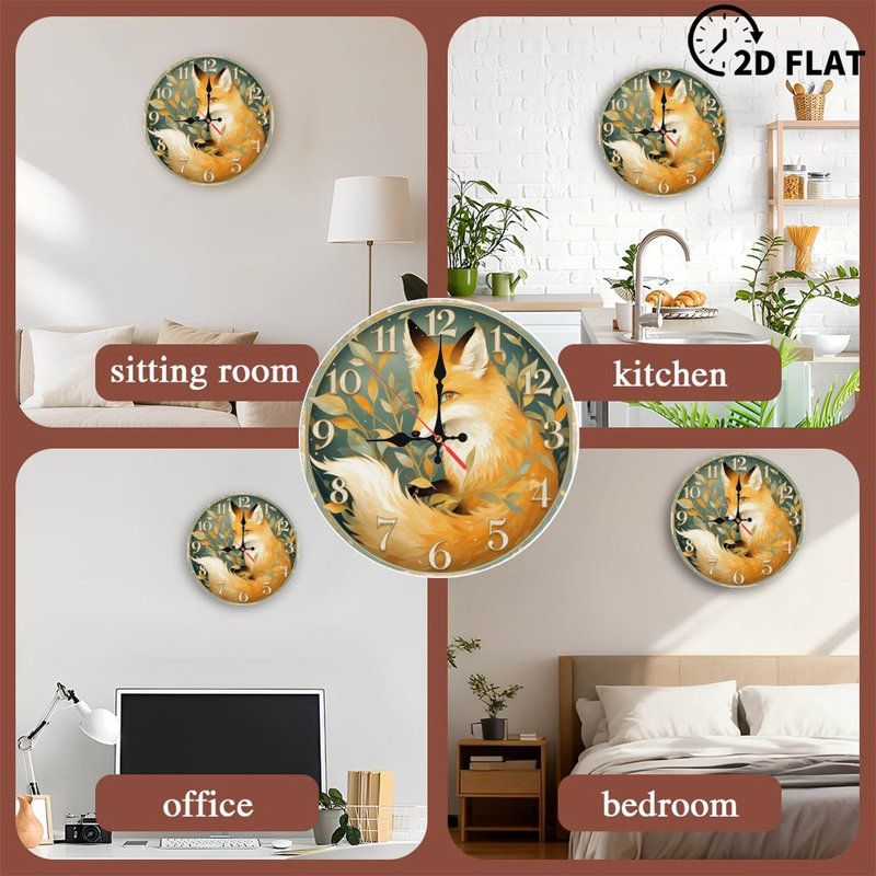 Horloge murale renard