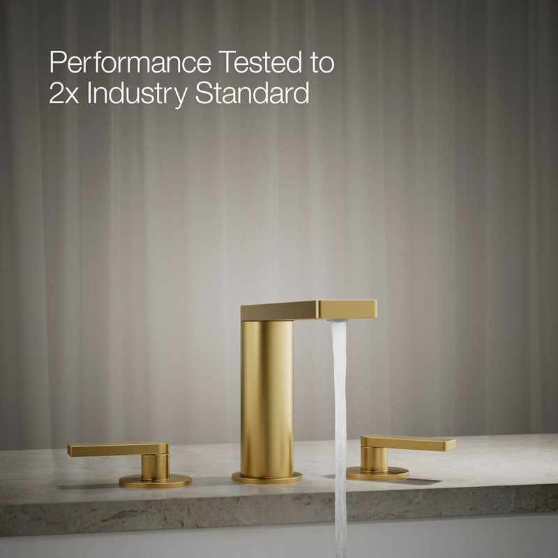 Composed® Double Handle Deck Mounted Roman Tub Faucet Trim with Diverter, Vibrant Brushed Moderne Brass