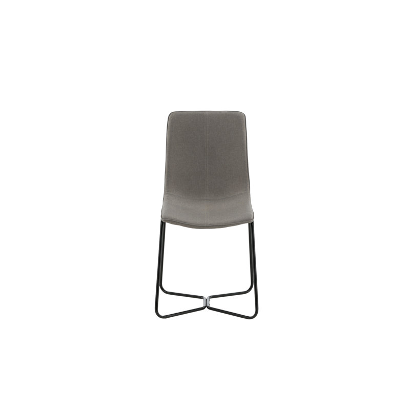 Nickell 50cm H Polyurethane Upholstered Side Chair, Grey, Black