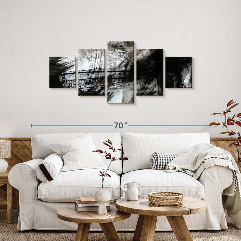 Minimal Strokes Black I, 24" H x 55" W