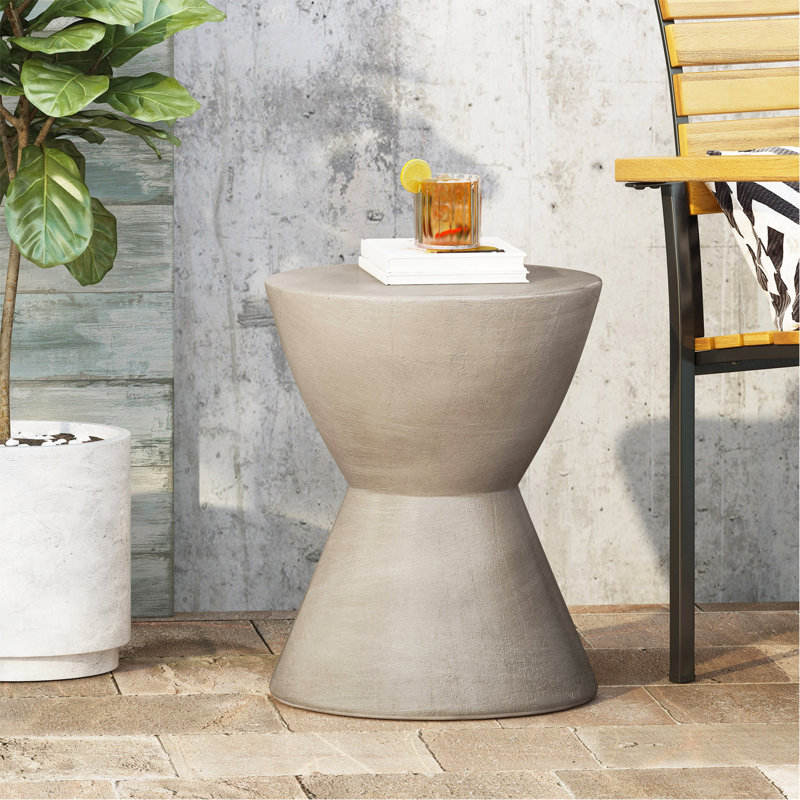 Table d'appoint d'extérieur Mgo, gris clair