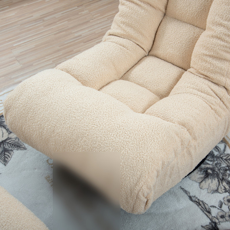 Fauteuil inclinable pour le balcon - réglable avec 3 sections de dossier et 14 sections de tête, siège à ressorts intégré, dossier ergonomique confortable de style japonais à dossier simple, 360