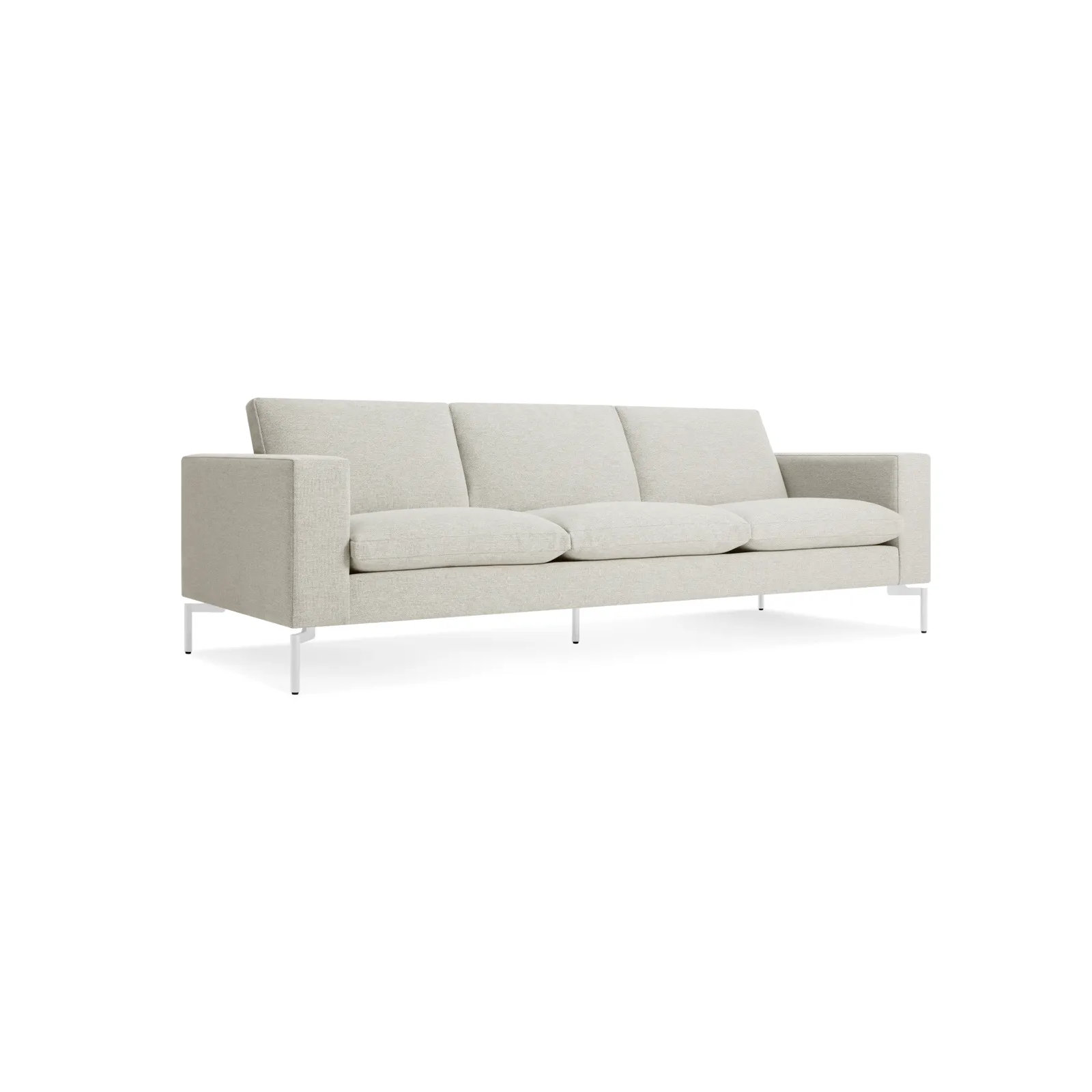 New Standard Upholstered Sofa, White, 32" H x 92" W x 35" D, Maharam Mode in Clavicle Polyester Blend