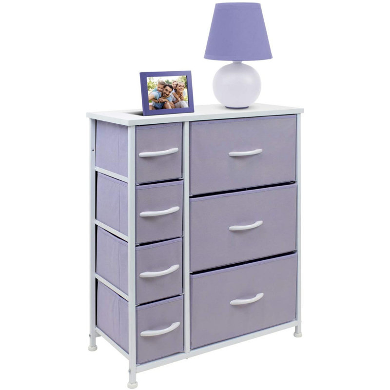 Lavender 7-Drawer Vertical Chest Dresser with Deep Drawers