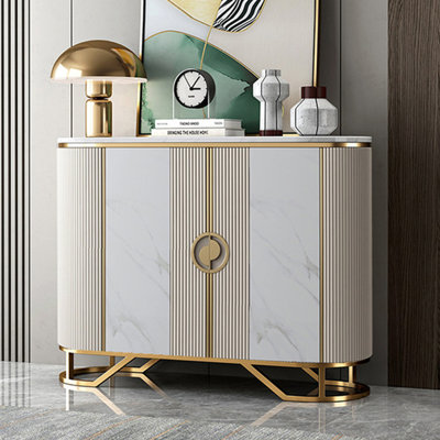 Luxury-Style Marble Entry Cabinet