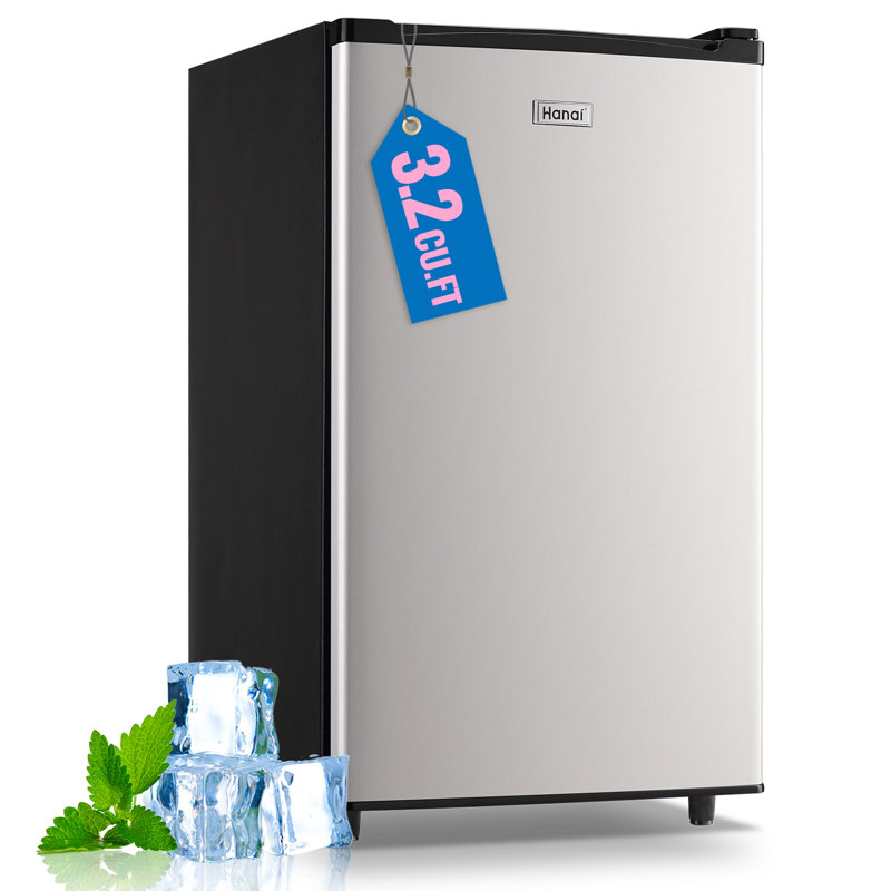 WANAI 3.2 Cubic Feet Mini Fridge Small Refrigerator for Dorm College Office, Silver