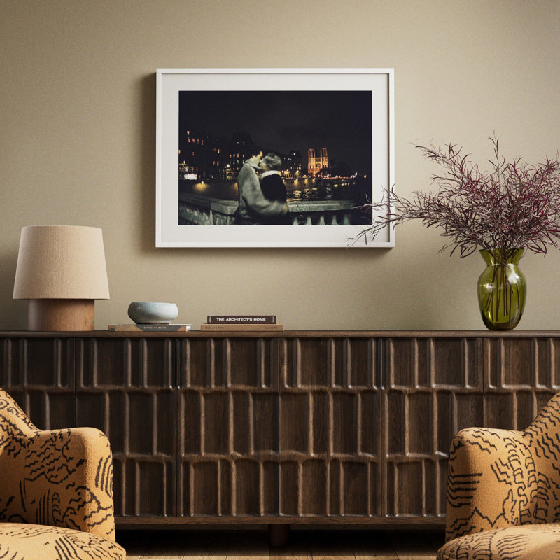 Evening Embrace Print by Barbara Alper, W 24" x H 18", White Maple