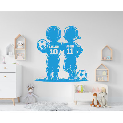 Frère football décoration murale, vinyle adhésif sur mesure sport vinyle, autocollants de soccer, garçons passion, art mural de football, autocollants muraux, chambre d'enfant