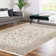 Alfa Rich Corinthia Ultra-Thin Oriental Cream Teal Washable Non-Slip Area Rugs for Living Room