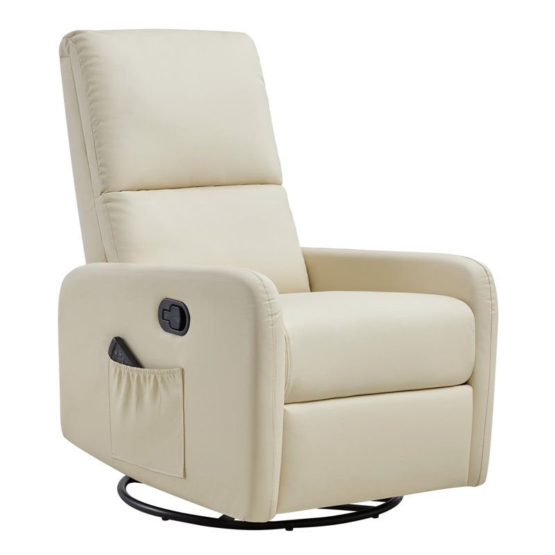 Fauteuil inclinable, oscillant et pivotant pour adultes, Crème, crème