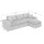 Canapé modulaire en L 107 po avec repose-pieds mobile 107 po Boucle-675124717