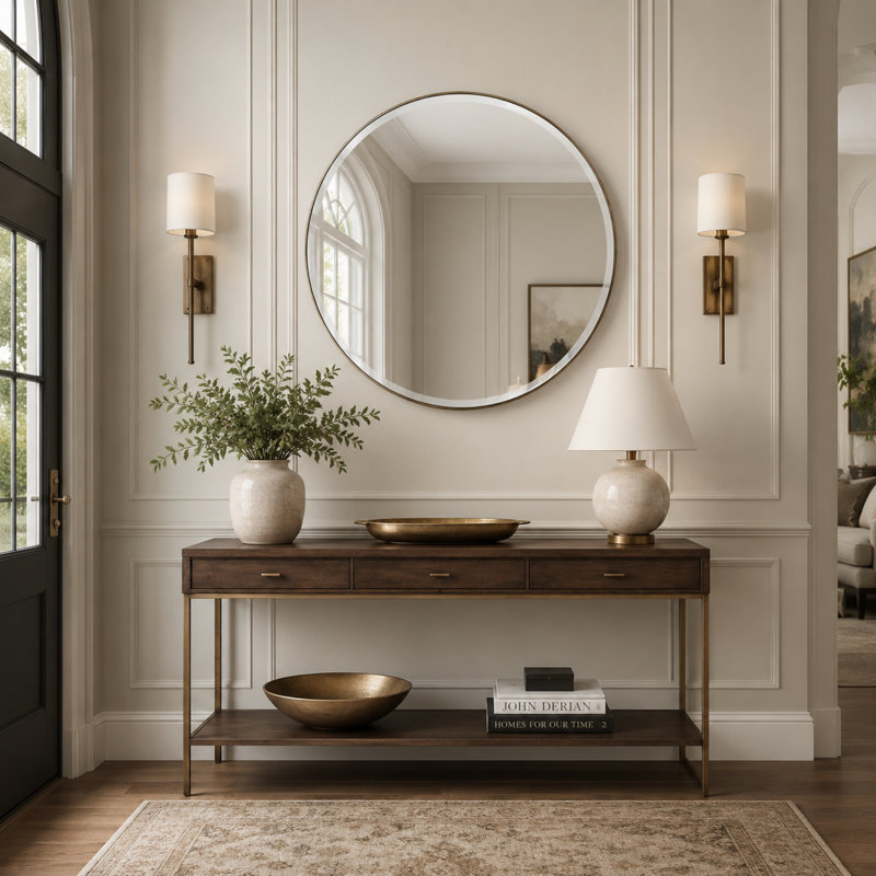 Houser Concave Metal Wall Mirror, 35" H x 35" W