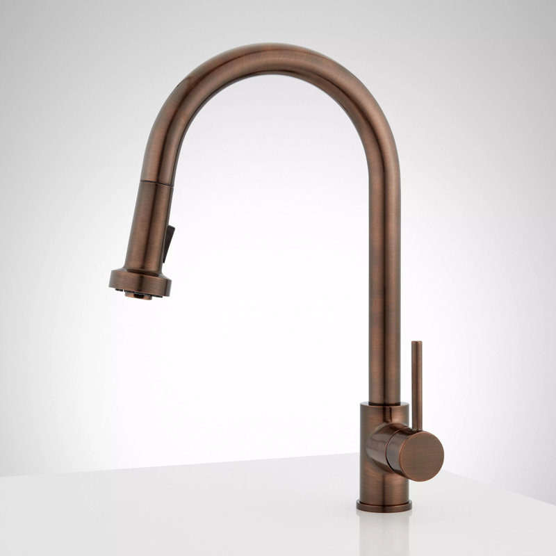 Signature Hardware Ridgeway 1.8 GPM Single Handle Pull-Down Kitchen Faucet, Oil Rubbed Bronze