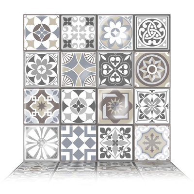 Brier 15.4 cm. W x 15.4 cm. L Peel and Stick Mosaic Tile