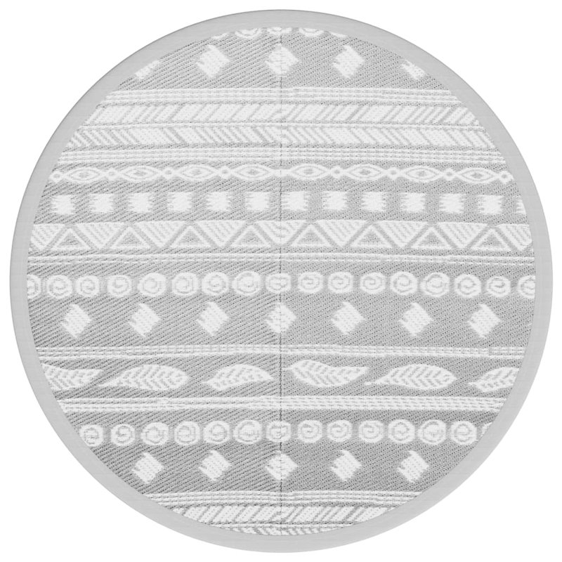 Westrem Double Layer Grey Indoor / Outdoor Area Rug, Round 160cm