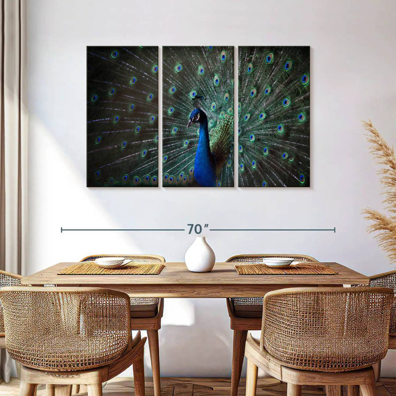 Paon bleu noble Brampt, H 36 po x l 57 po