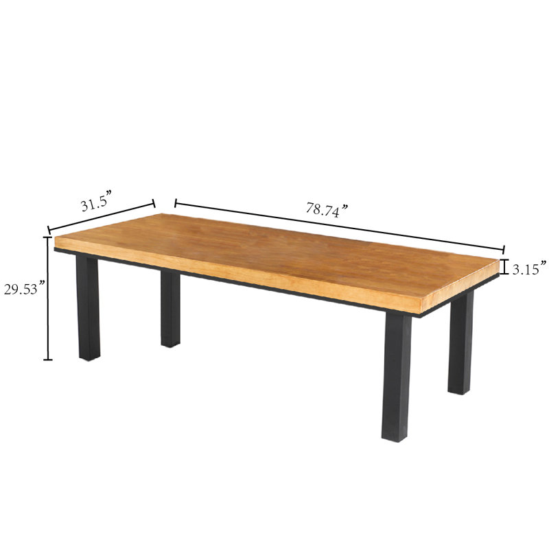 Modern Solid Wood Rectangular Conference Table, 29.53" H x 78.74" L x 31.5" W 