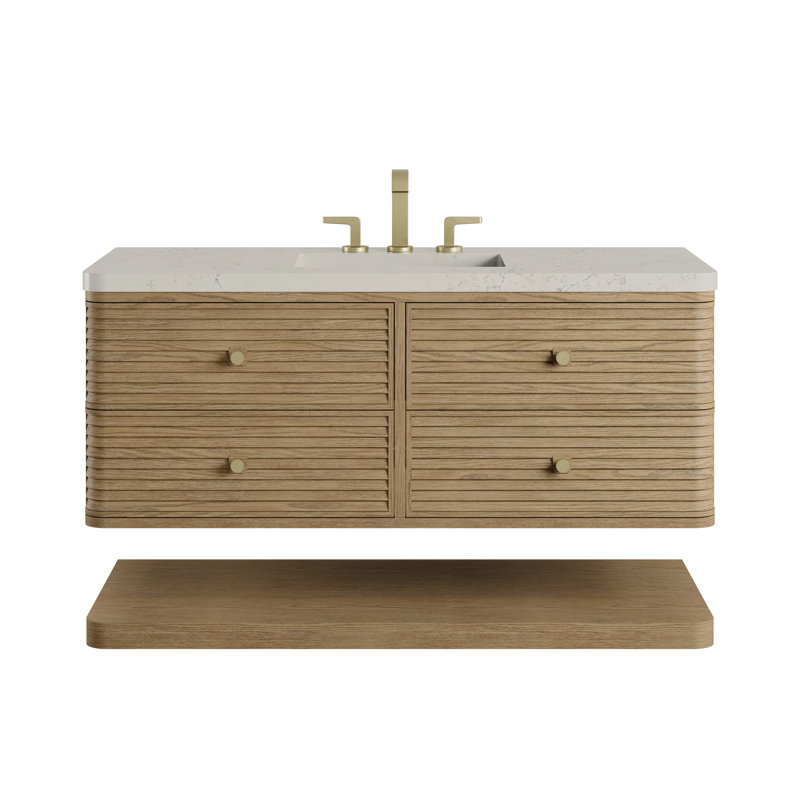 Allamari 48" W Single Vanity, 8" Widespread, Dune Mist, Siberian Silestone