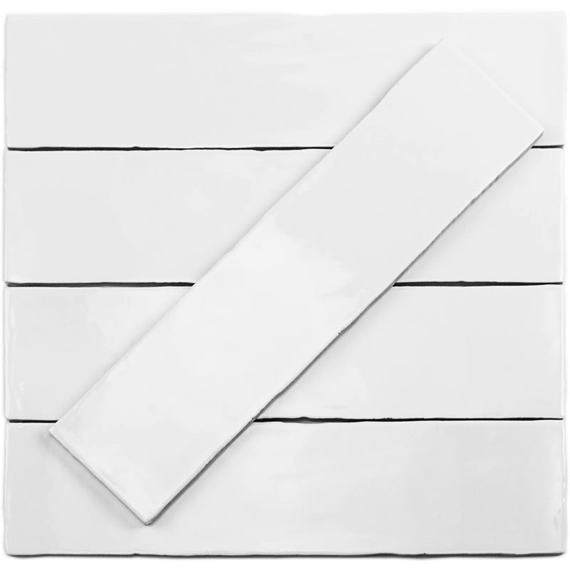 Lancaster Polished Ceramic Wall Tile, White