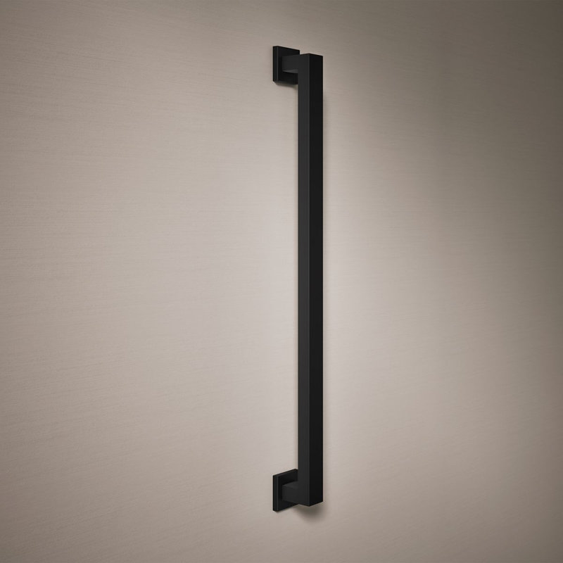 Square Metal Grab Bar for Shower, Bathroom Safety Grab Bar, Tub Rail, 26" W, Matte Black