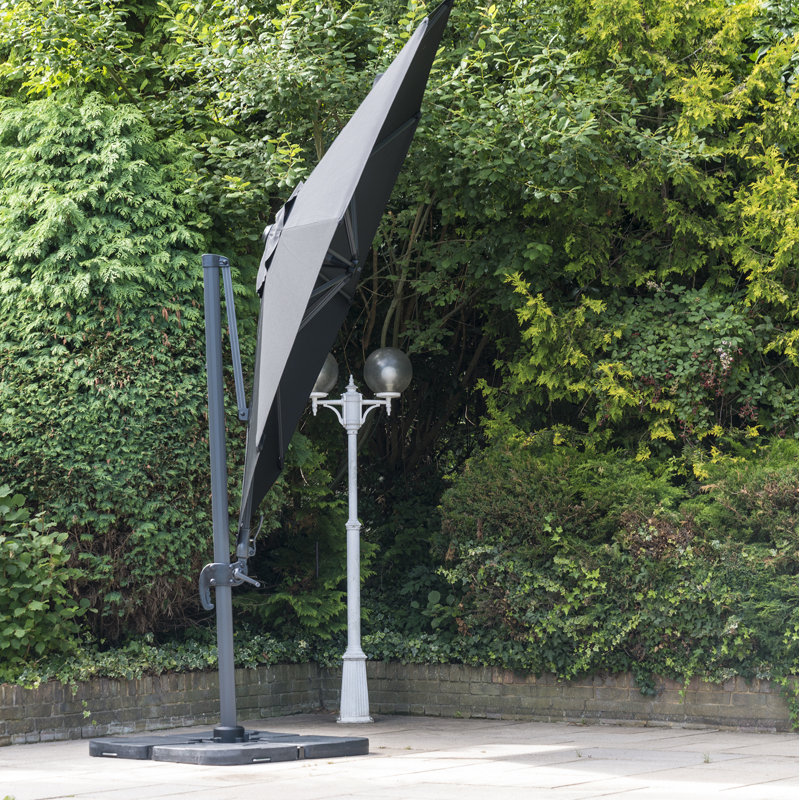 Johnny Cantilever Parasol, Grey, 240cm H x 350cm W x 350cm D