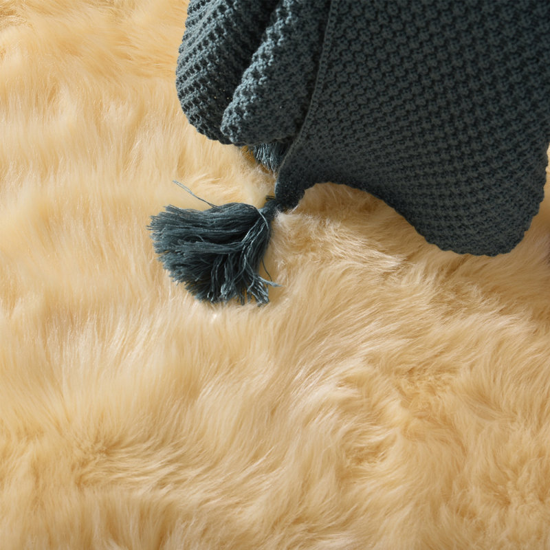 Kovacev Faux Sheepskin Indoor Rug, Rectangle  2' x 3'