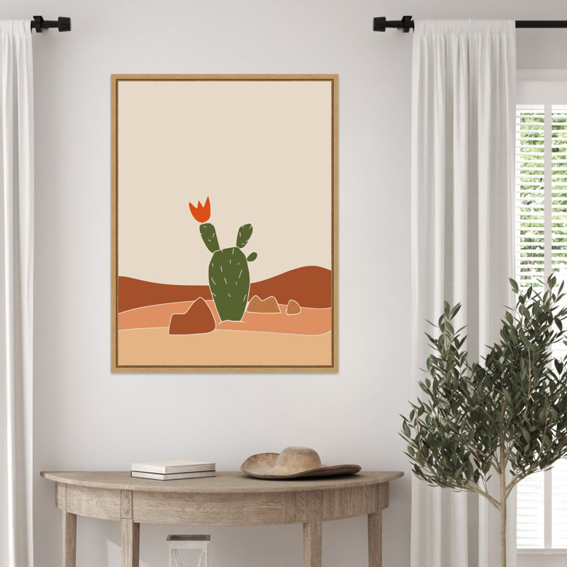 «Southwest Cactus Bloom» par Little Dean, reproduction d'art sur toile encadrée, H 30 po x l 23 po