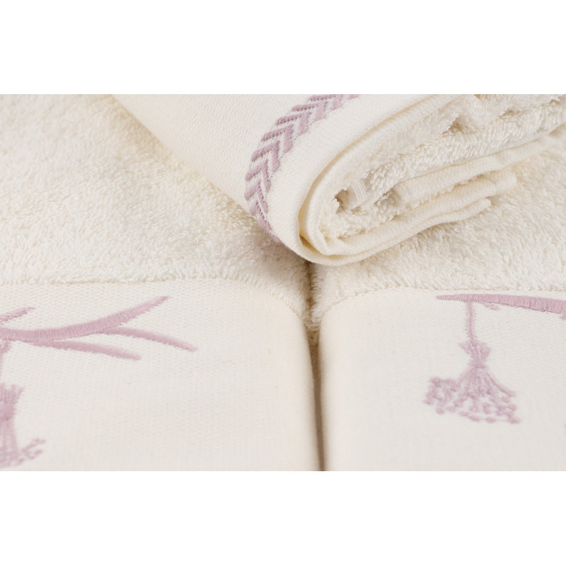Ensemble de serviettes 100% coton 3 pièces Beranda, Lilas