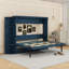 Lit escamotable en bois avec 3 tiroirs et tablettes ouvertes-525856545-525856550