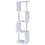 Bibliothèque moderne blanche et 4, stable pour les articles lourds avec 4 tablettes, conception compacte