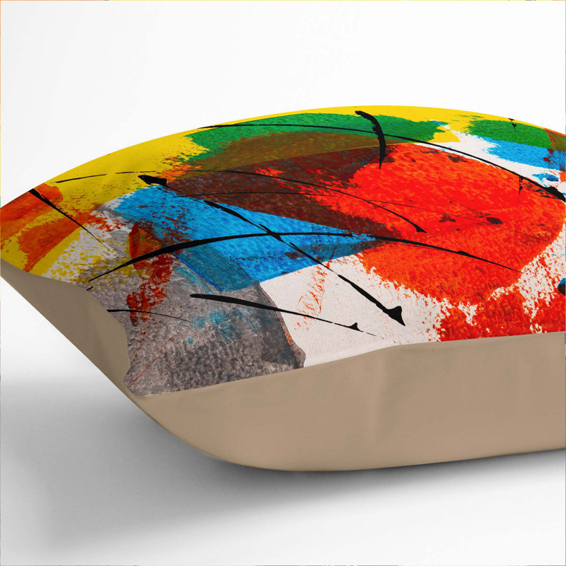 Abstract Square Throw Cushion, 55 x 55 cm, Stone