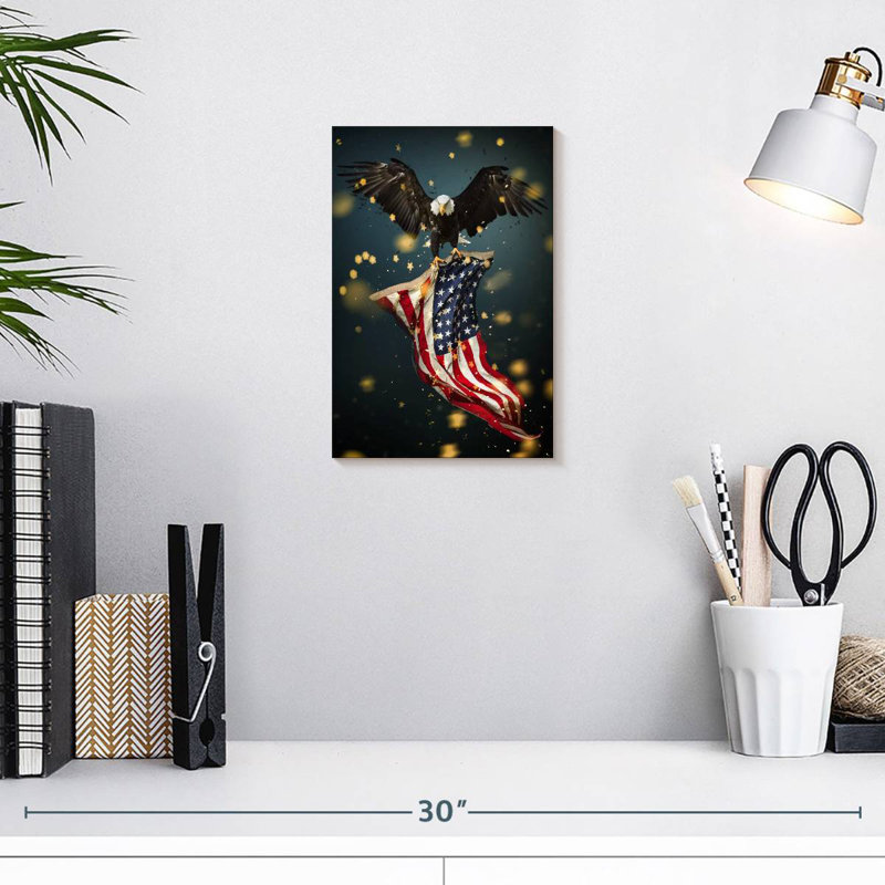 Borges Eagle Carrying USA Flag, 12" H x 8" W