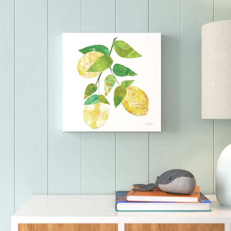 «Summer Lemons I» par Courtney Prahl - peinture sur toile tendue, H 12 po x l 12 po x P 1,25 po