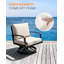 Ensemble de 2 fauteuils pivotants de patio, fauteuils pivotants en aluminium antirouille avec coussin épais, larges assises, fauteuils de jardin pour piscine, véranda, intérieur, bronze foncé